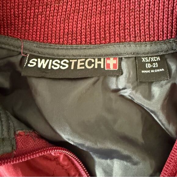SwissTech Burgundy Quilted Fleece Full Zip Jacket - XS (0–2) - Picture 2 of 5